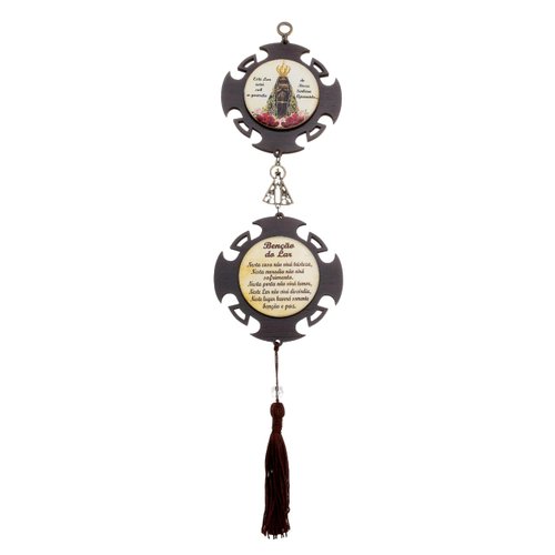 Adorno Duplo Redondo Medalha Estilizado - Aparecida