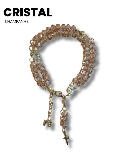 TERÇO DE PULSO FOLHEADO CHAMPANHE