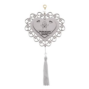 Adorno de Coração Anjo da Guarda - Branco