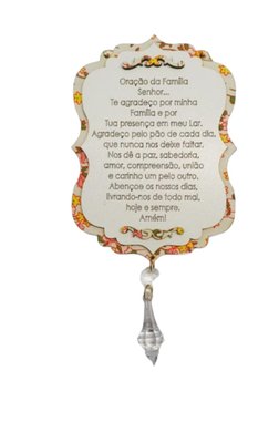 Adorno em Placa Oração da Familia