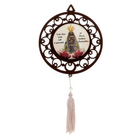 Adorno Redondo Único Resinado Aparecida - Marrom