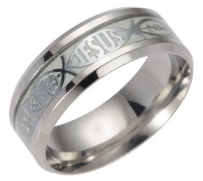 Anel Aço Inoxidável Fluorescente JESUS (36 Unidades)