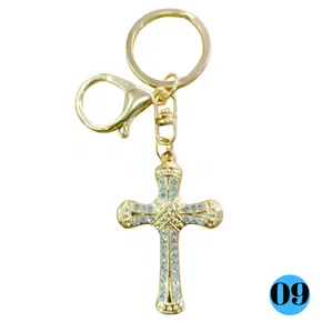 Chaveiro CRUZ DOURADA - Modelo 09 (12 Unidades)