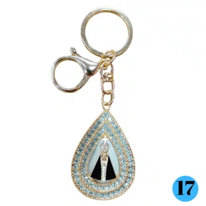 Chaveiro Aparecida gota com Strass - Modelo 17 (12 Unidades)