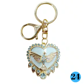 Chaveiro Divino Espírito Santo com Strass - Modelo 24 (12 Unidades)