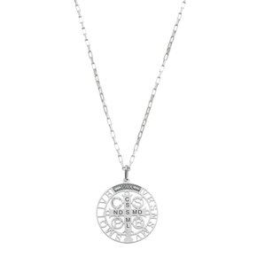 Colar De Prata Com Medalha São Bento Vazada - 60cm