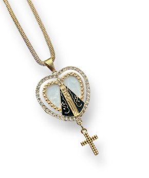 Colar Pingente Grande Strass Aparecida Bijuteria mod 01- (12 Unidades)