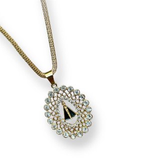 Colar Pingente Grande Strass Aparecida Bijuteria mod 07 - (12 Unidades)