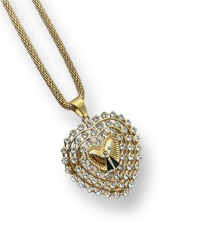 Colar Pingente Grande Strass Aparecida Bijuteria mod 3 - (12 Unidades)