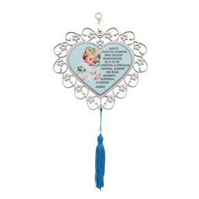 Adorno Infantil Anjo da Guarda Resinado - Azul