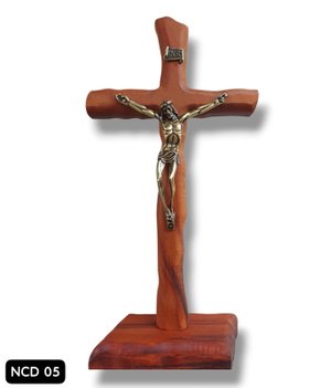 Crucifixo em Madeira - Cruz Estilizada G - 27CM