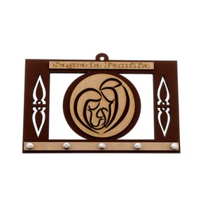 Porta Chaves Espelho Sagrada Família - Marron