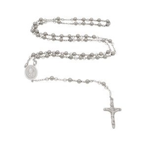 Terço Aço Inoxidável Prata São Bento - 5mm