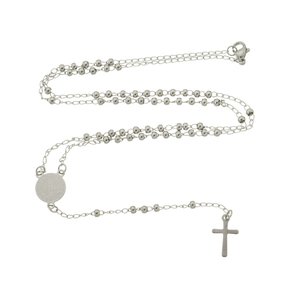 Terço Aço Inoxidável Prata São Bento - 4mm (DÚZIA)