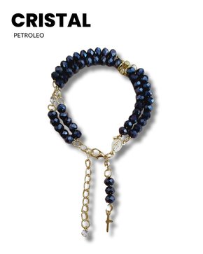 TERÇO DE PULSO FOLHEADO AZUL PETROLEO