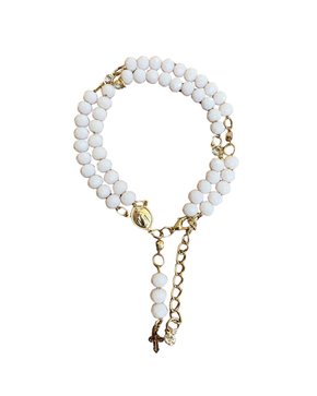 TERÇO DE PULSO FOLHEADO BRANCO