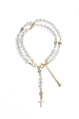 Terço de Pulso Folheado Cristal (DÚZIA)