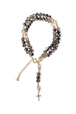 Terço de Pulso Folheado Cristal Fumê