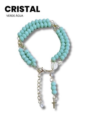 TERÇO DE PULSO FOLHEADO VERDE AGUA