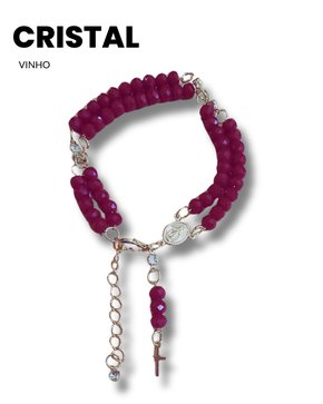 TERÇO DE PULSO FOLHEADO VINHO