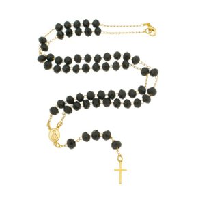 Terço Folheado Cristal Preto