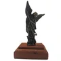 São Miguel Arcanjo em Metal 6,5 cm com base em madeira