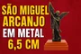 São Miguel Arcanjo em Metal 6,5 cm com base em madeira